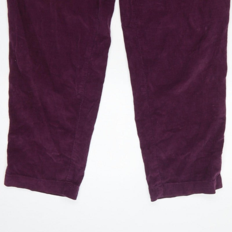 Damart Women's Purple UK 20 Corduroy Jogger Trousers Drawstring 29in