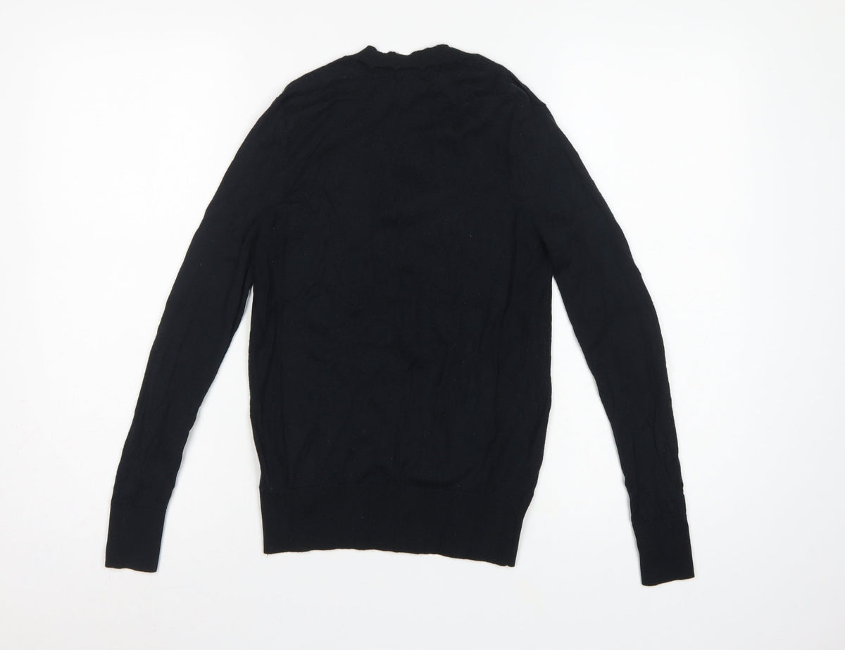 M&S Collection Women’s Black XS Extra Fine Merino Wool V-Neck Jumper