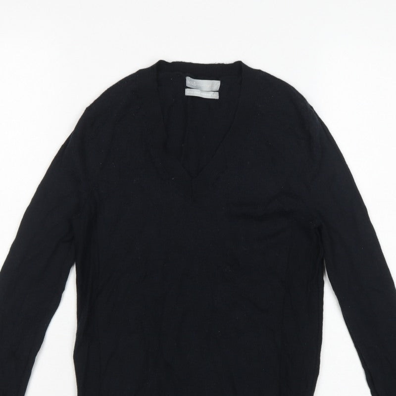 M&S Collection Women’s Black XS Extra Fine Merino Wool V-Neck Jumper