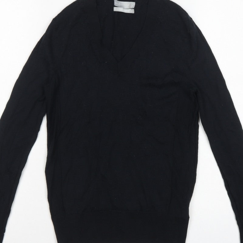 M&S Collection Women’s Black XS Extra Fine Merino Wool V-Neck Jumper