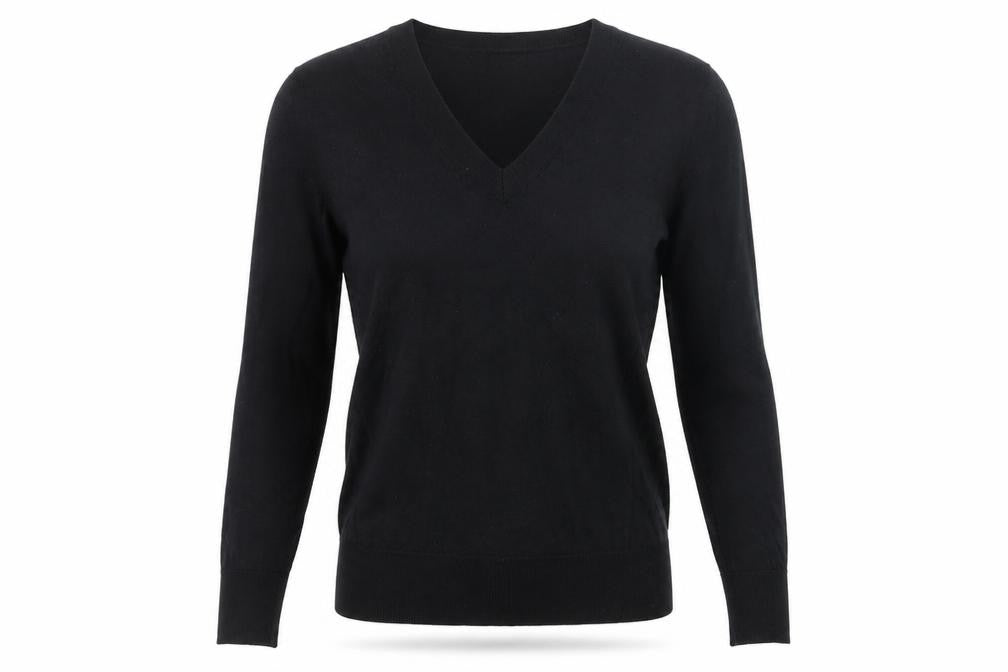 M&S Collection Women’s Black XS Extra Fine Merino Wool V-Neck Jumper