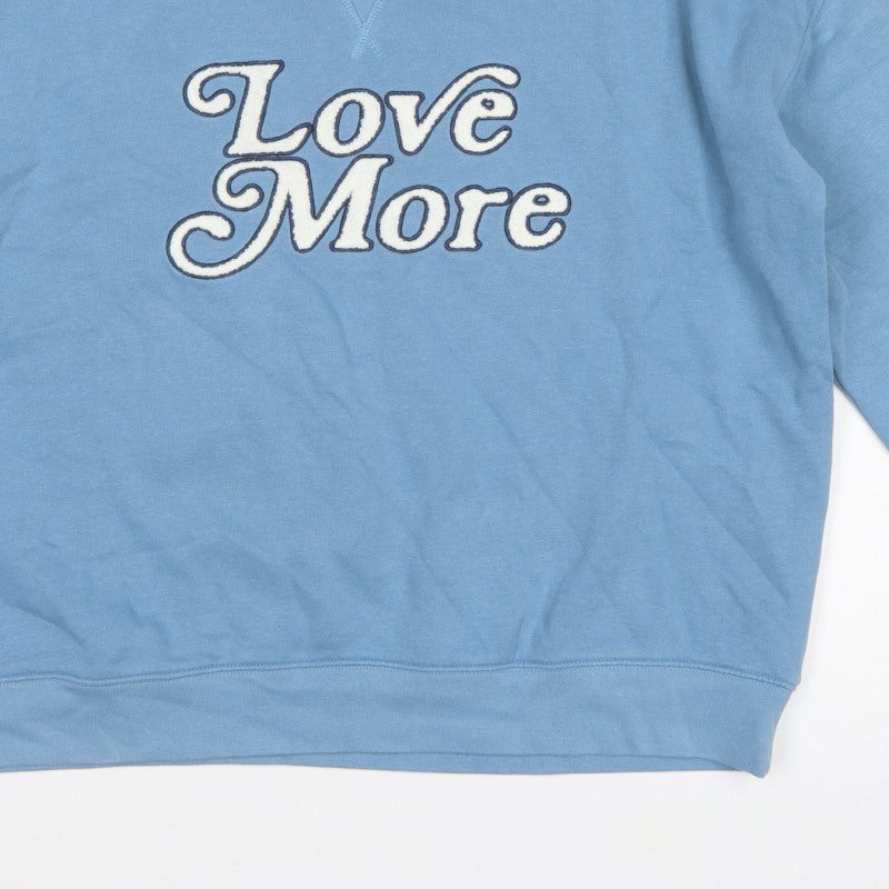 ANYDAY John Lewis Women Blue M Love More Embroidered Sweatshirt