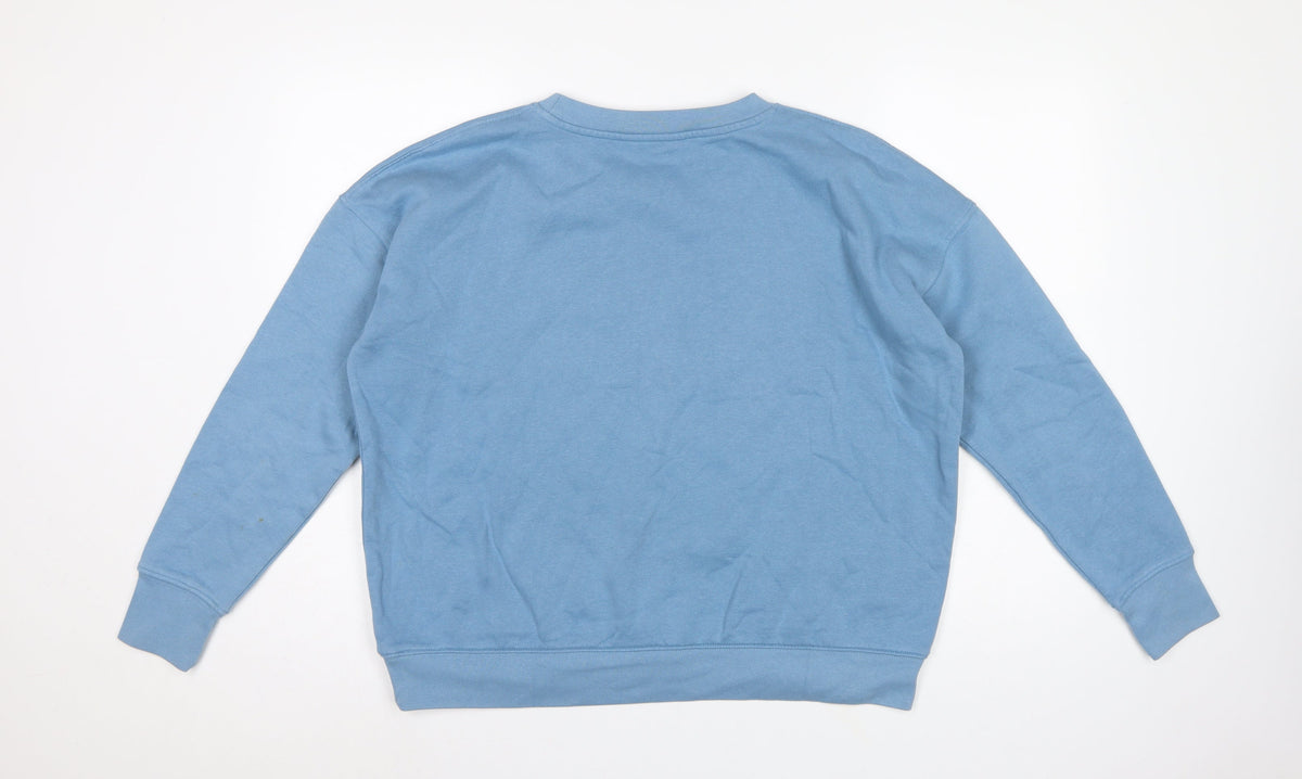 ANYDAY John Lewis Women Blue M Love More Embroidered Sweatshirt