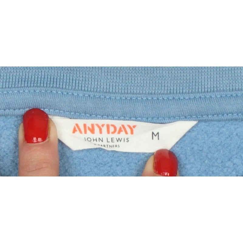 ANYDAY John Lewis Women Blue M Love More Embroidered Sweatshirt