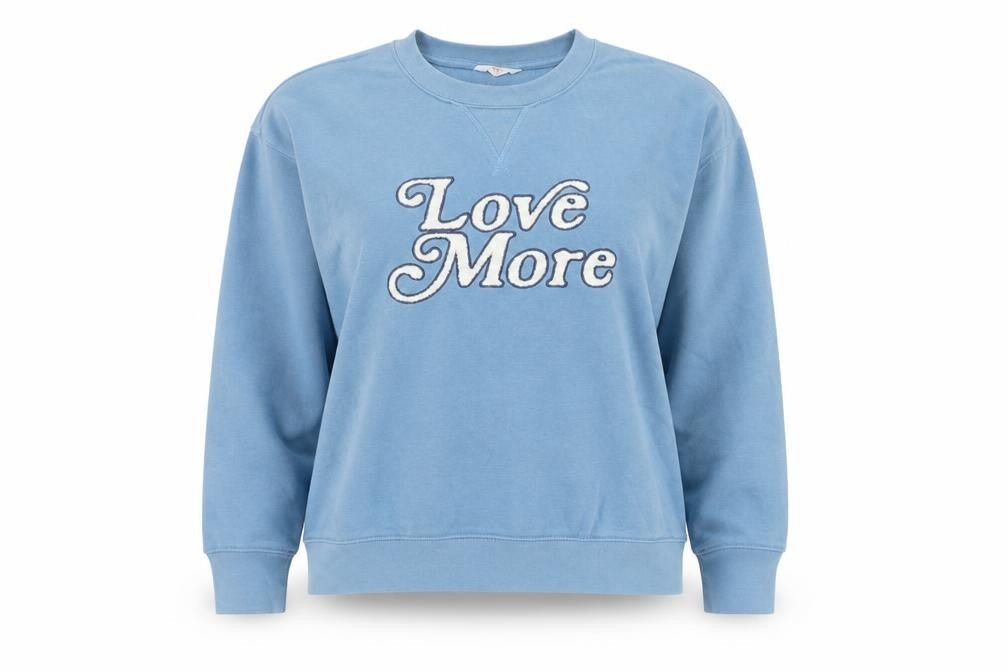 ANYDAY John Lewis Women Blue M Love More Embroidered Sweatshirt