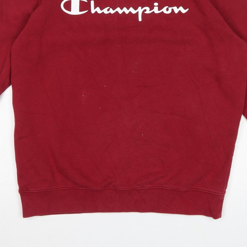 Champion Men’s Red Large Logo Graphic Pullover Sweatshirt