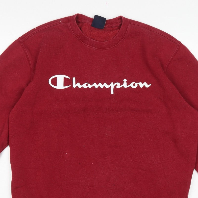Champion Men’s Red Large Logo Graphic Pullover Sweatshirt