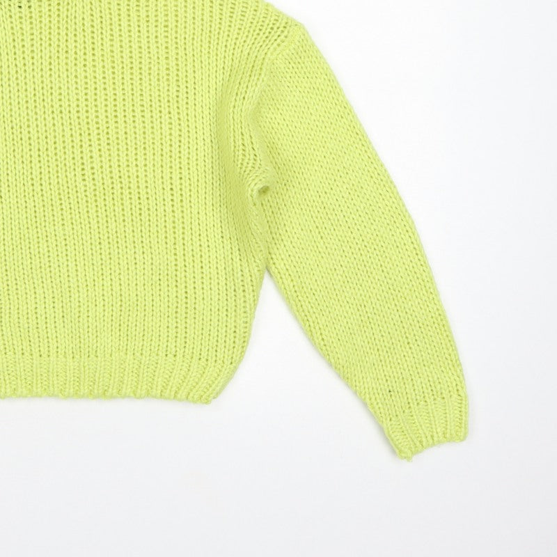 H&M Women Green M Chunky Knit Roll Neck Pullover Jumper