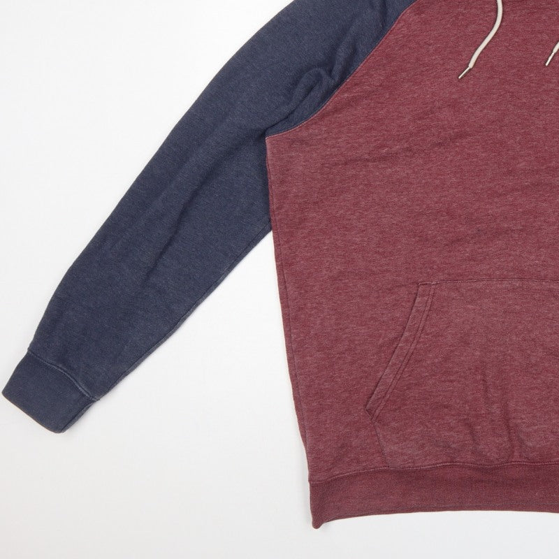 Quiksilver Men’s XL Burgundy Navy Logo Pullover Hoodie