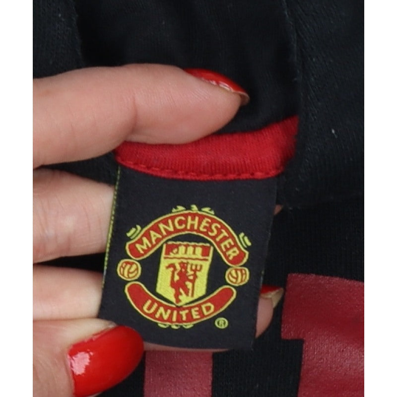 Manchester United Boys Black 12-13 Pullover Hoodie Football Graphic