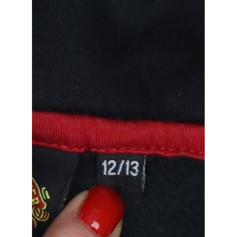 Manchester United Boys Black 12-13 Pullover Hoodie Football Graphic