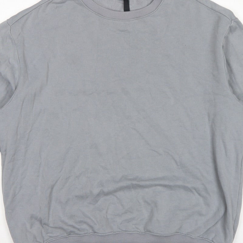 H&M Men’s Grey L Relaxed Fit Crew Neck Pullover Sweatshirt