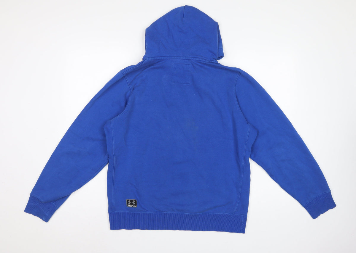 Under Armour Men Blue M Pullover Hoodie Charged Cotton Storm