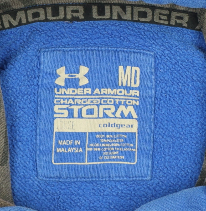 Under Armour Men Blue M Pullover Hoodie Charged Cotton Storm