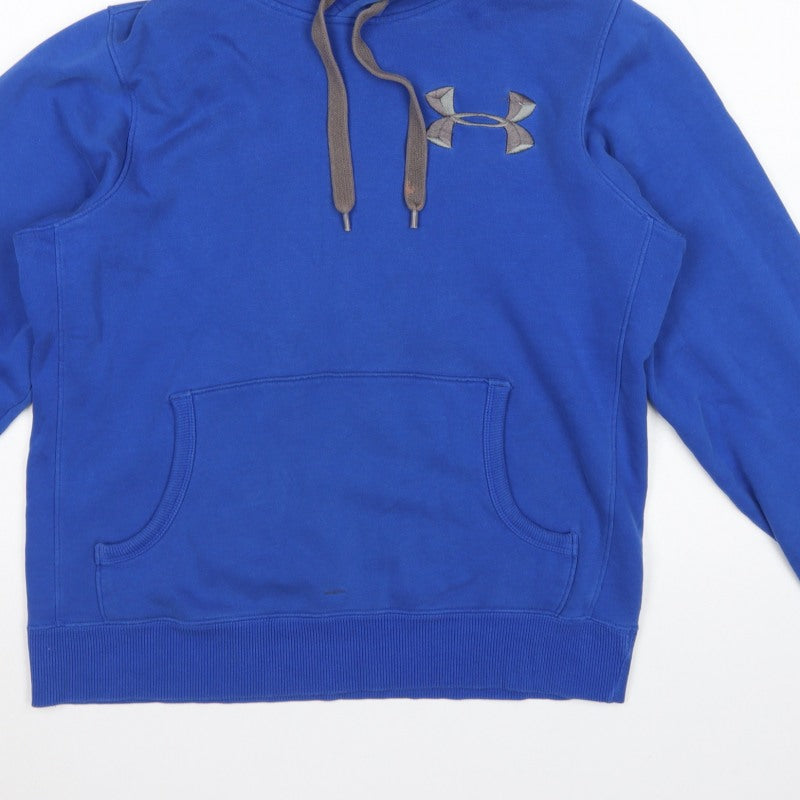 Under Armour Men Blue M Pullover Hoodie Charged Cotton Storm