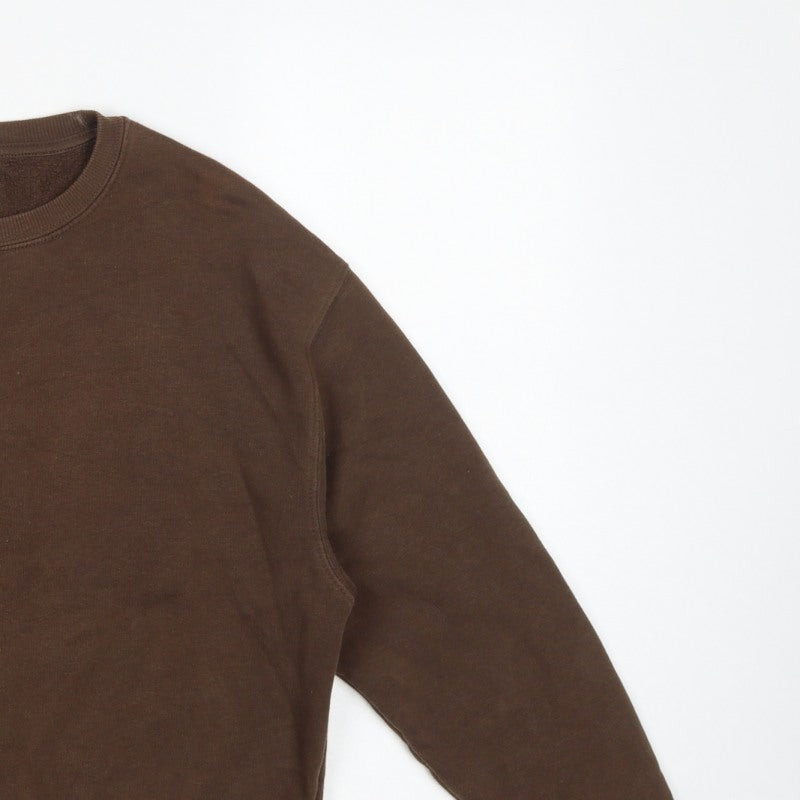 Pull&Bear Women’s Brown M Relaxed Crew Neck Fleece Sweatshirt