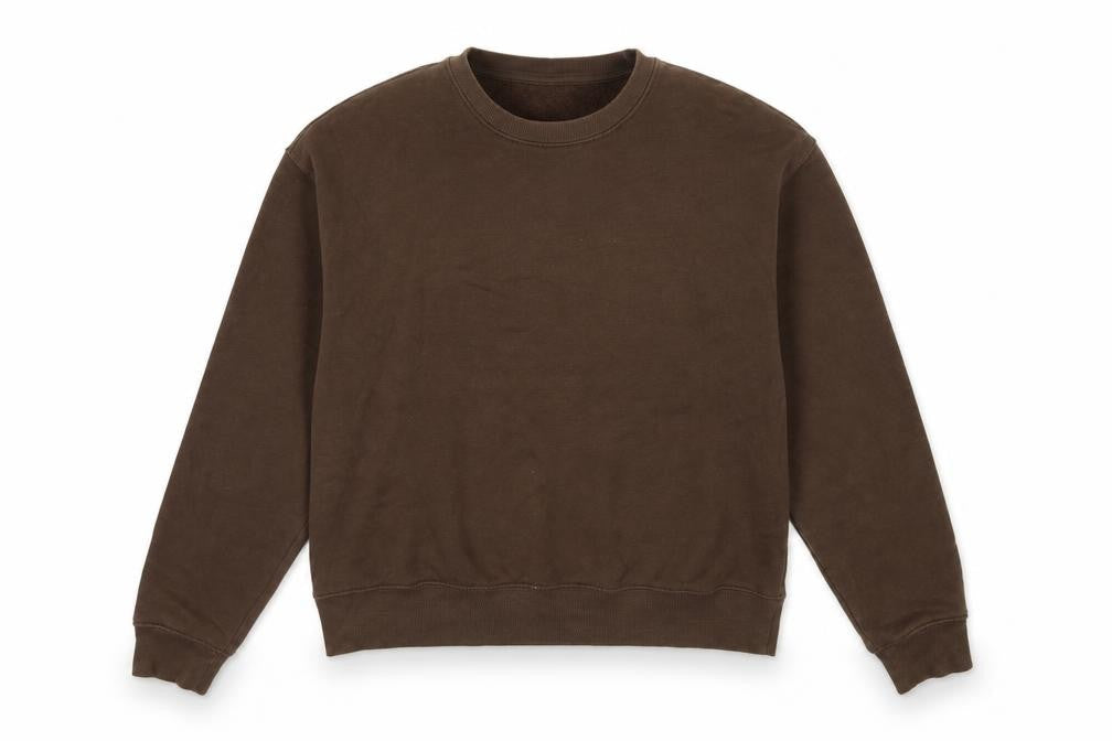 Pull&Bear Women’s Brown M Relaxed Crew Neck Fleece Sweatshirt