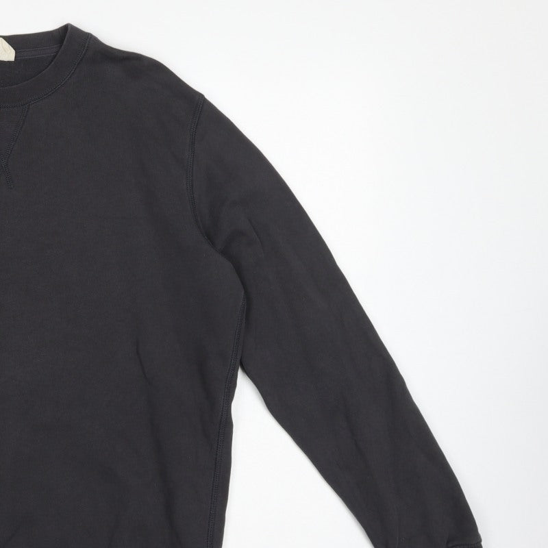 Marks and Spencer Men’s Black M Cotton Crew Neck Pullover Sweatshirt