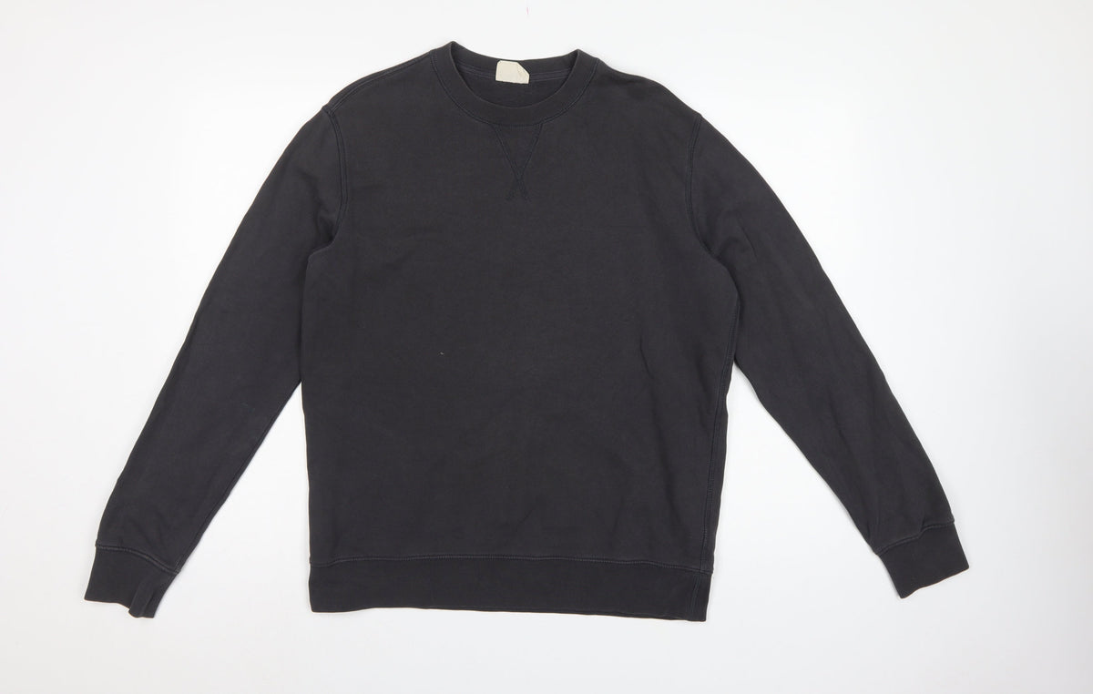 Marks and Spencer Men’s Black M Cotton Crew Neck Pullover Sweatshirt