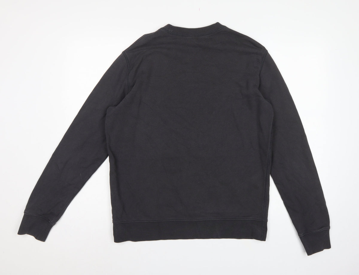Marks and Spencer Men’s Black M Cotton Crew Neck Pullover Sweatshirt
