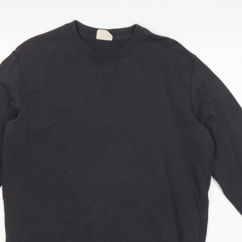 Marks and Spencer Men’s Black M Cotton Crew Neck Pullover Sweatshirt