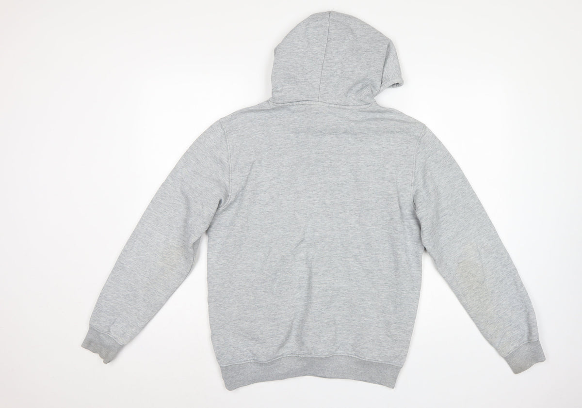 Champion Men's Grey Small Pullover Hoodie Logo Pocket Cotton Blend