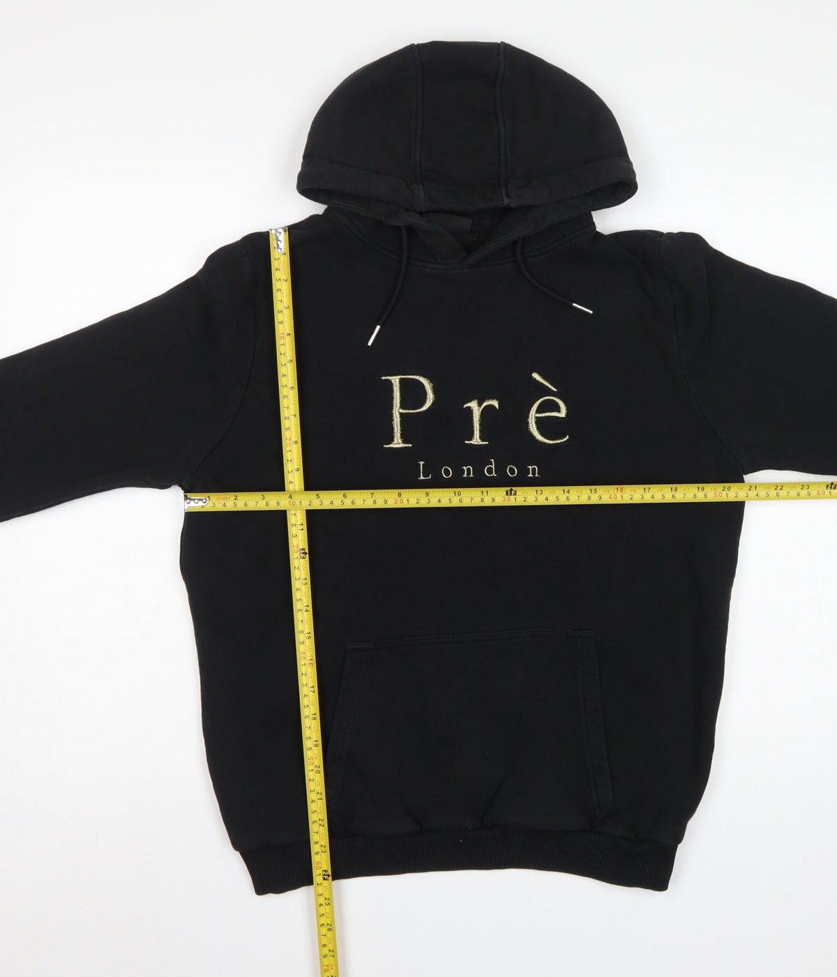 Pre London Men's Black M Pullover Hoodie Gold Embroidered Logo