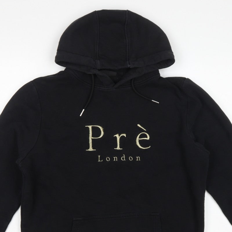 Pre London Men's Black M Pullover Hoodie Gold Embroidered Logo