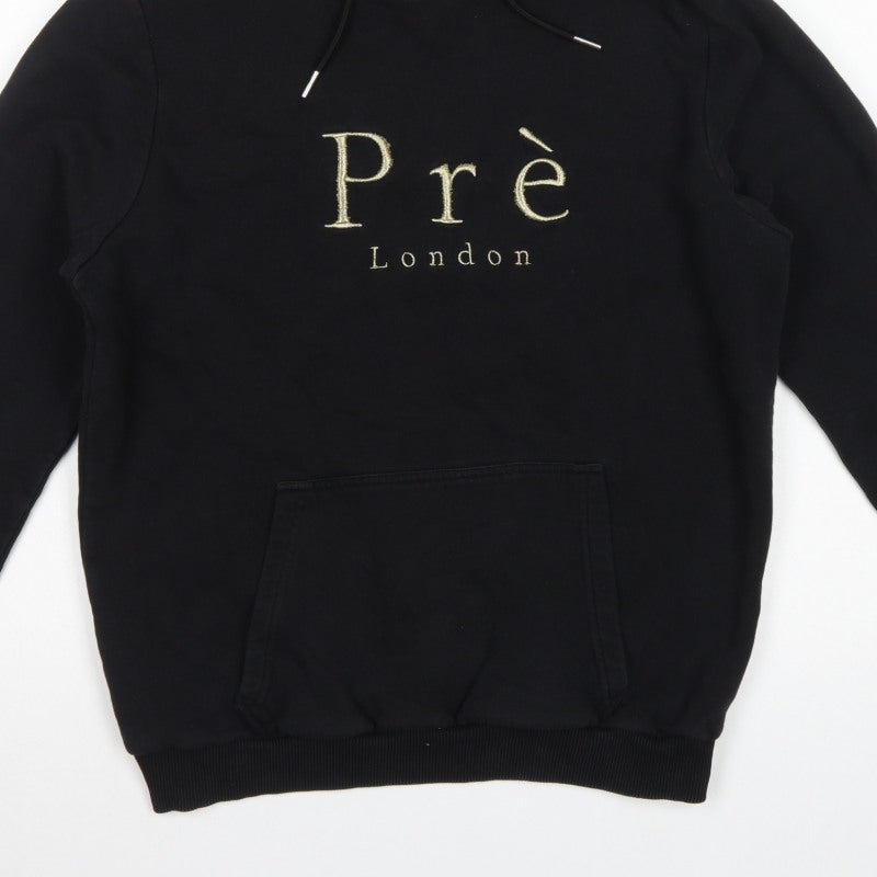 Pre London Men's Black M Pullover Hoodie Gold Embroidered Logo