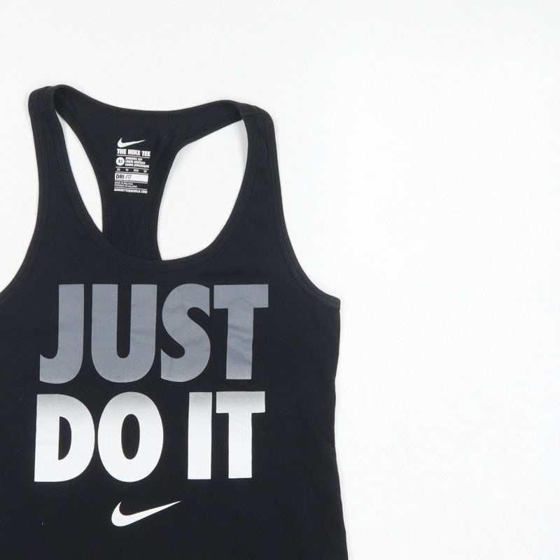 Nike Women Black XS Racerback Just Do It Dri-FIT Tank Top