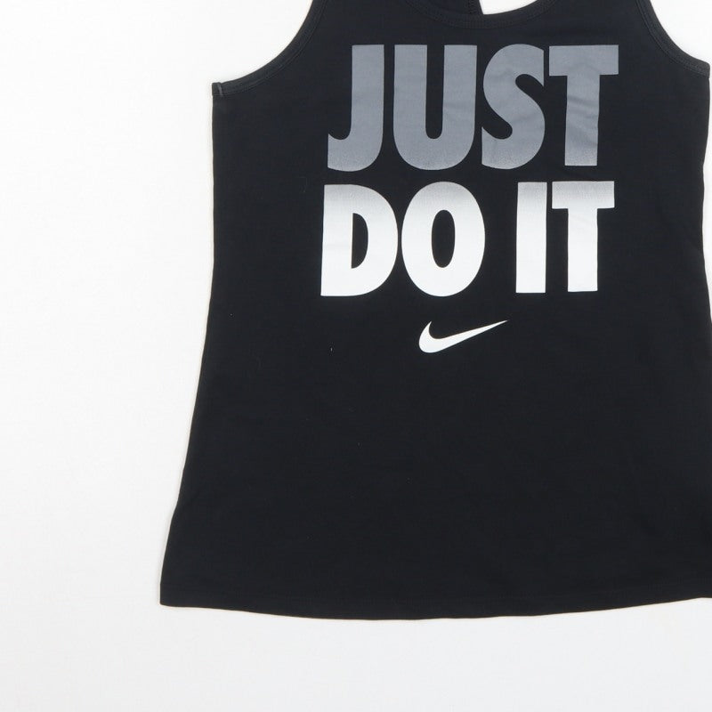 Nike Women Black XS Racerback Just Do It Dri-FIT Tank Top