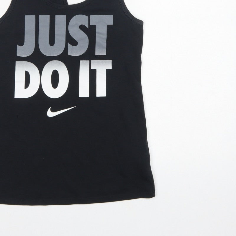 Nike Women Black XS Racerback Just Do It Dri-FIT Tank Top