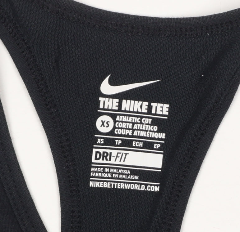 Nike Women Black XS Racerback Just Do It Dri-FIT Tank Top
