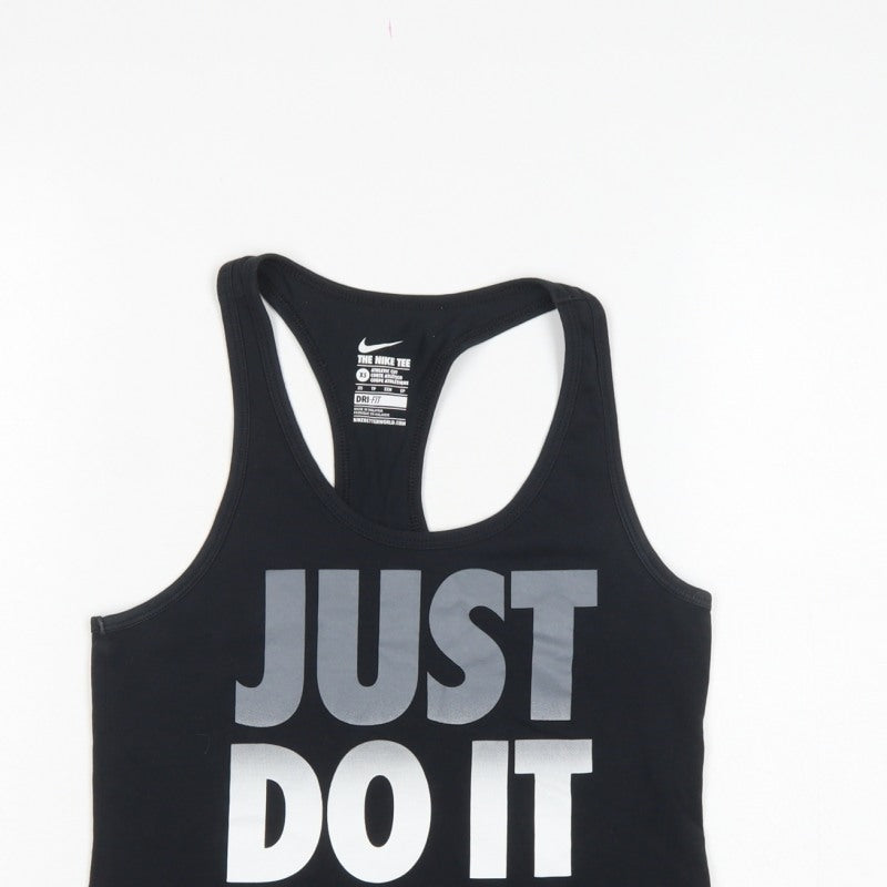 Nike Women Black XS Racerback Just Do It Dri-FIT Tank Top