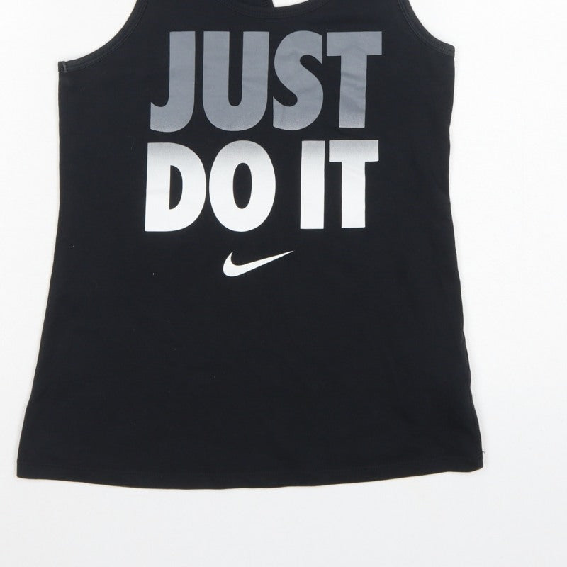 Nike Women Black XS Racerback Just Do It Dri-FIT Tank Top
