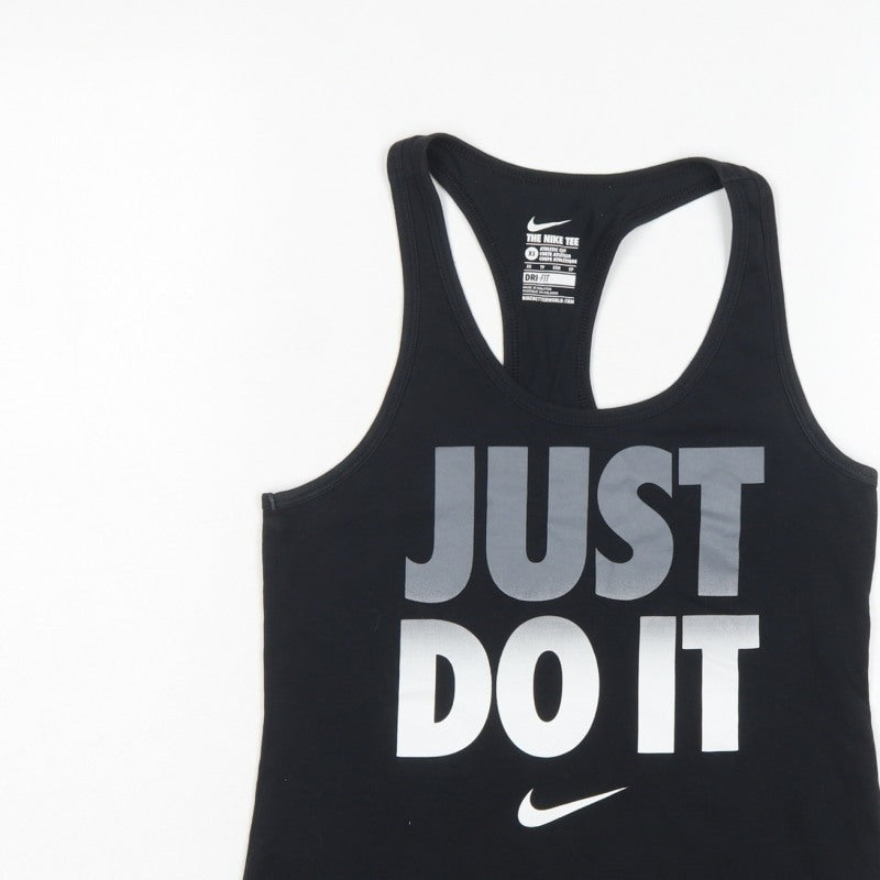 Nike Women Black XS Racerback Just Do It Dri-FIT Tank Top