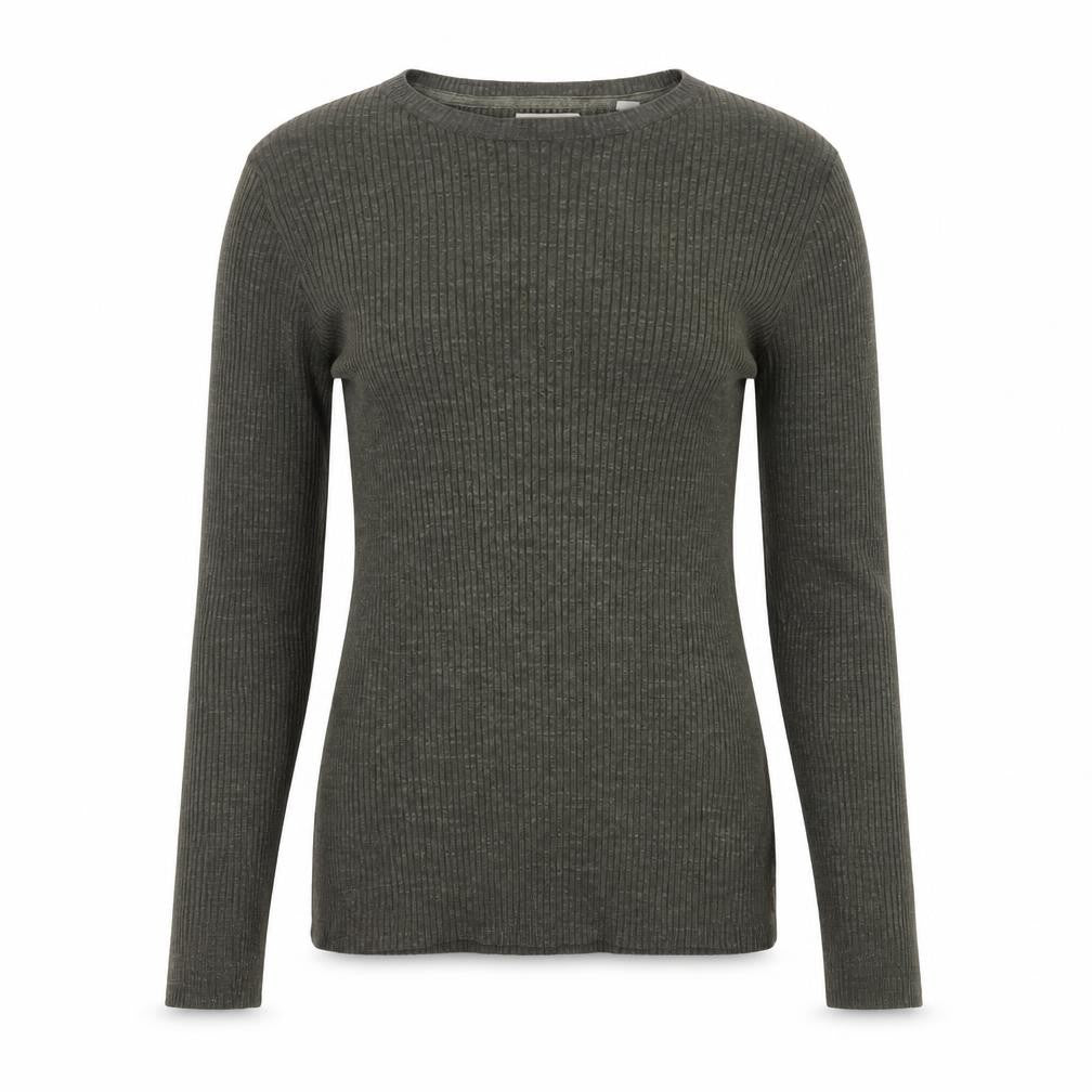 Fat Face Women’s Grey Size 8 Ribbed Crew Neck Slim Jumper