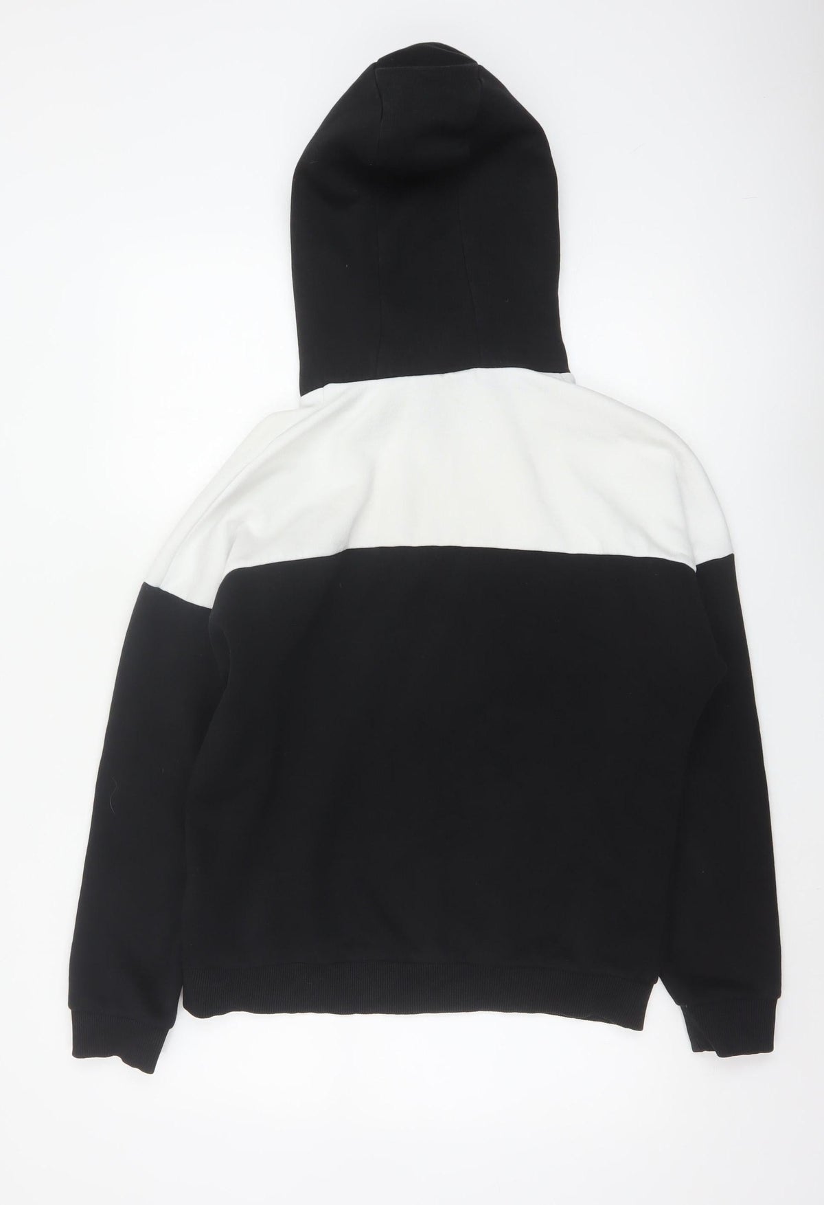 Closure London Unisex Black White Colourblock Logo Pullover Hoodie UK 14