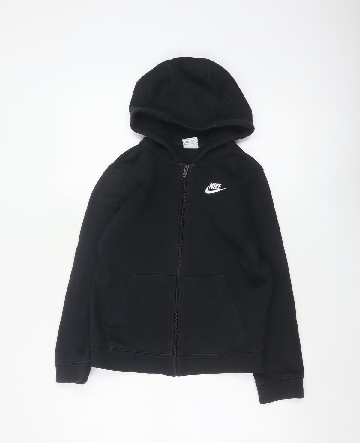 Nike Boys Black 10-11 Years Full Zip Hooded Logo Hoodie