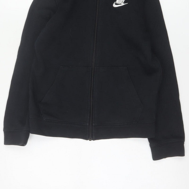 Nike Boys Black 10-11 Years Full Zip Hooded Logo Hoodie
