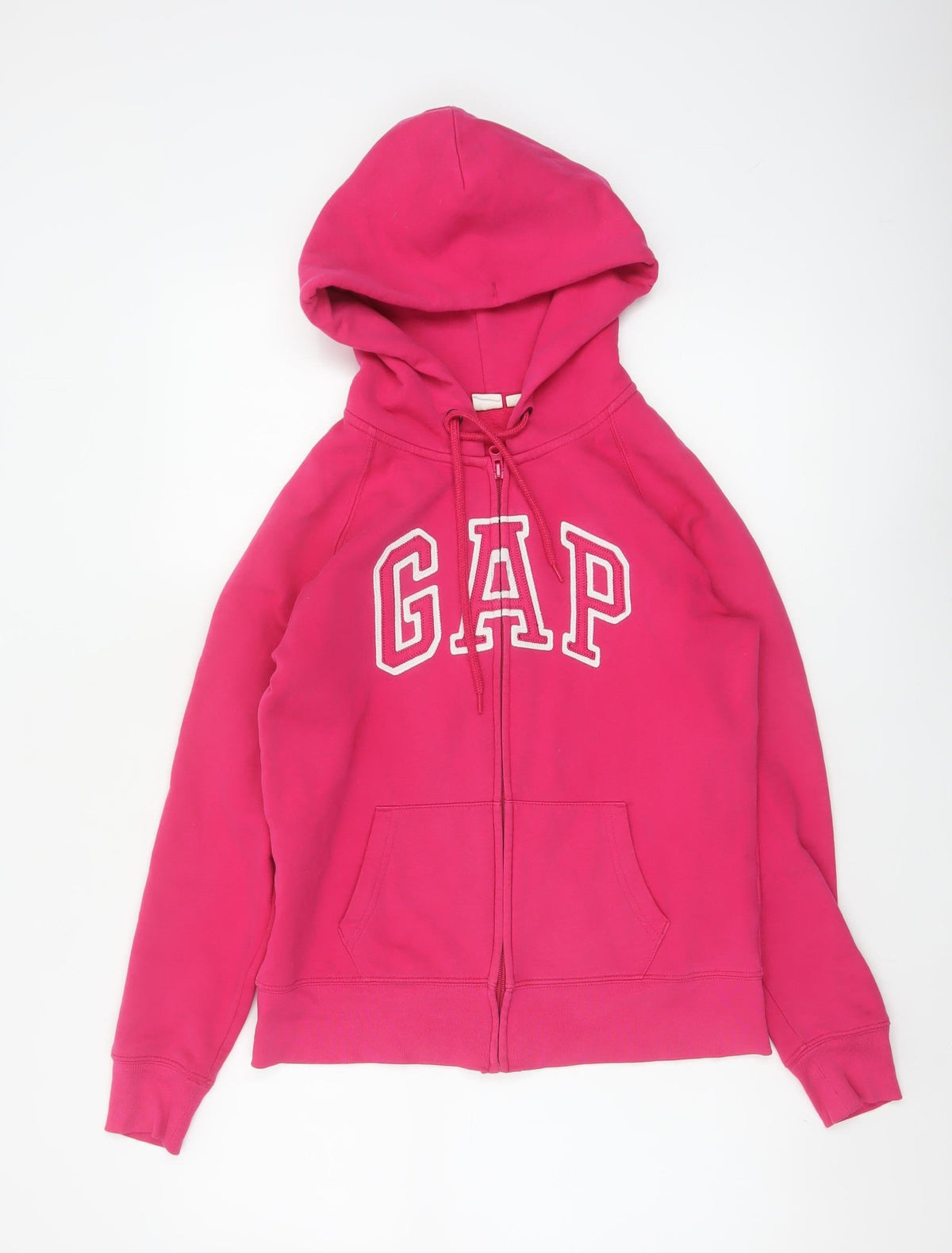 GAP Women Pink S Full Zip Hooded Logo Fleece Sweatshirt