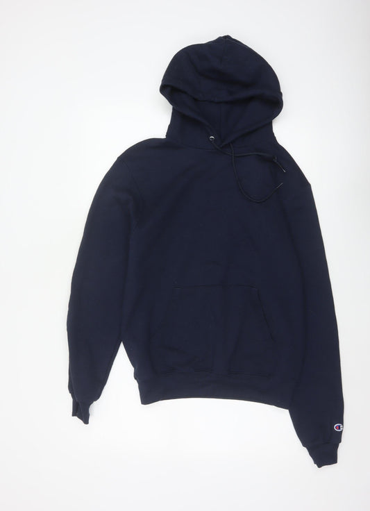Champion Men's Navy S Pullover Hoodie Logo Kangaroo Pocket