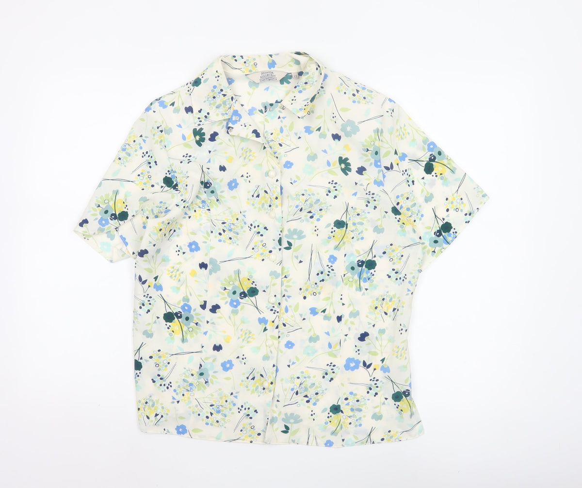 Honor Millburn Women’s Multicoloured Floral Button-Up Blouse Size 12