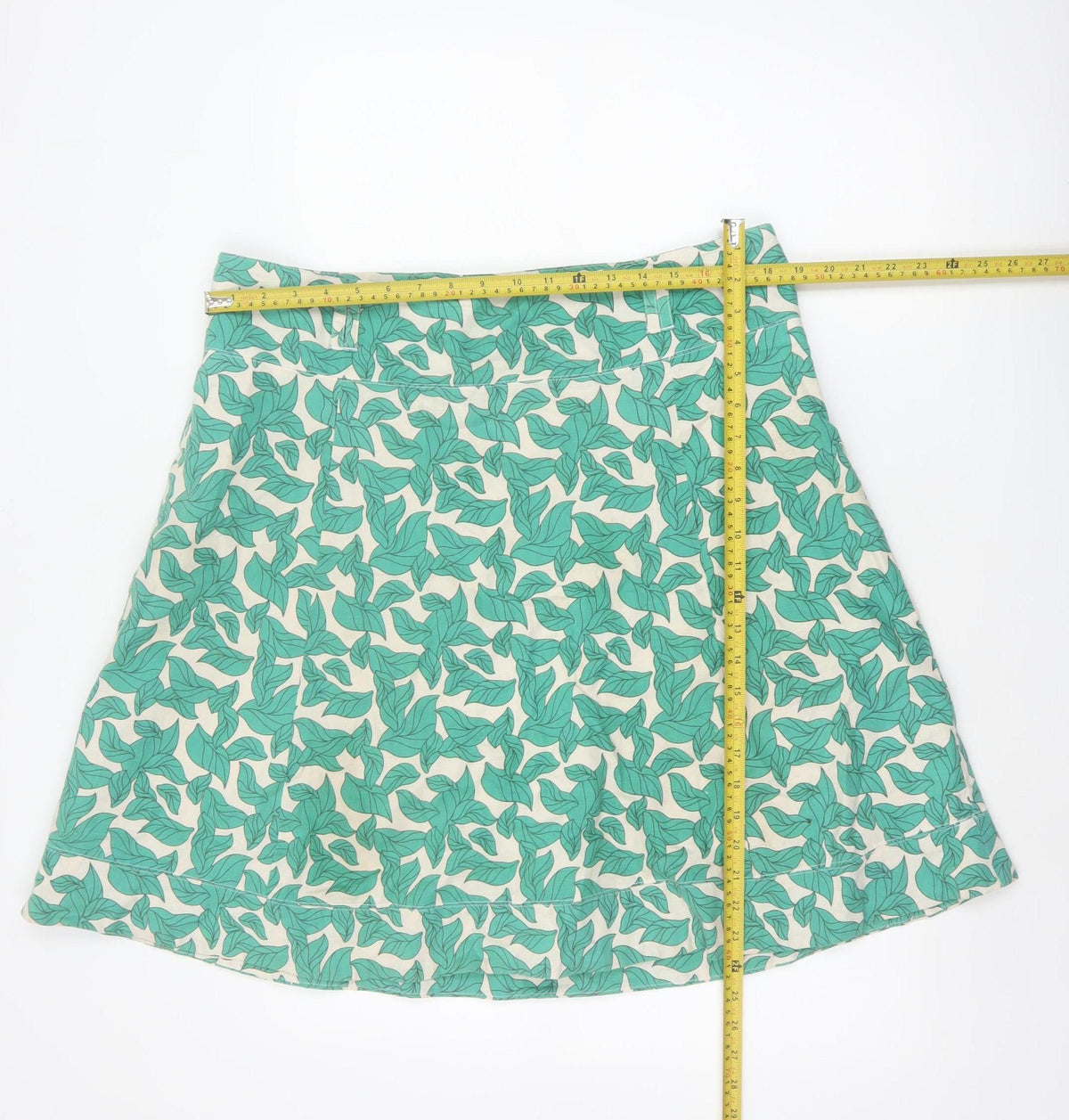 Vero Moda Women Green Leaf Print A-Line Mini Skirt UK 14