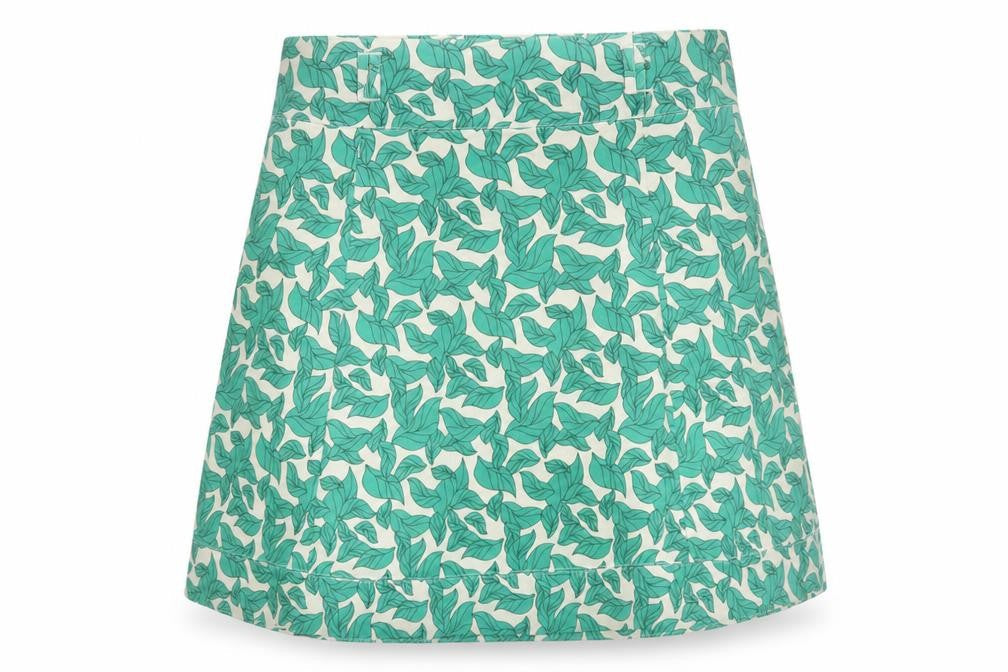 Vero Moda Women Green Leaf Print A-Line Mini Skirt UK 14