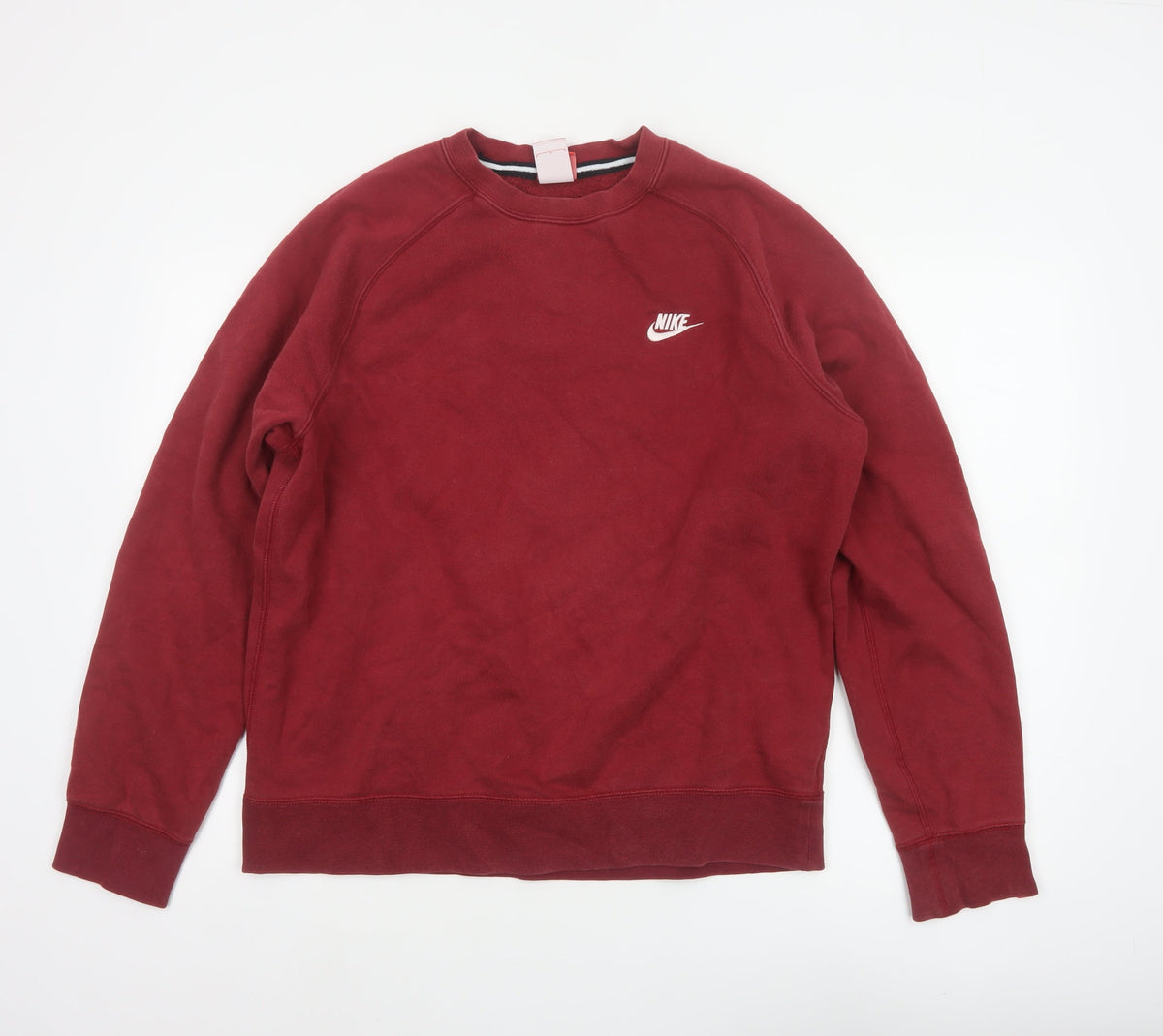 Nike Men's Red L Crew Neck Pullover Sweatshirt Embroidered Logo