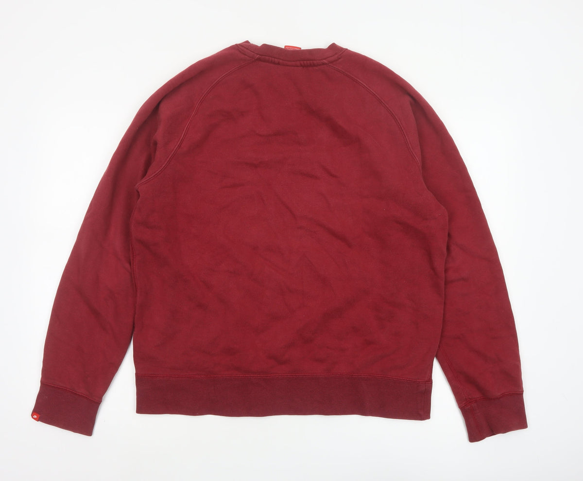 Nike Men's Red L Crew Neck Pullover Sweatshirt Embroidered Logo