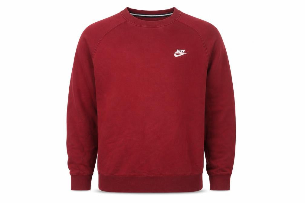 Nike Men's Red L Crew Neck Pullover Sweatshirt Embroidered Logo