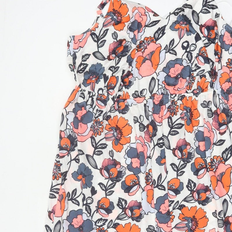 Marks and Spencer Women Multicoloured Floral Size 18 Midi Fit & Flare Dress