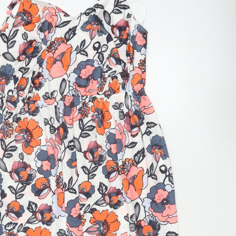 Marks and Spencer Women Multicoloured Floral Size 18 Midi Fit & Flare Dress